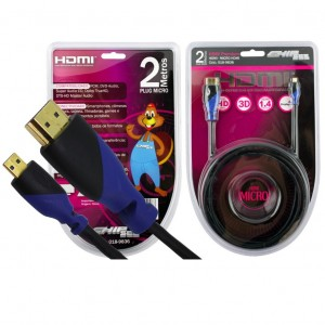 CABO MICRO HDMI X HDMI 2MT 1.4MHZ ULTRA HD PONTA GOLD